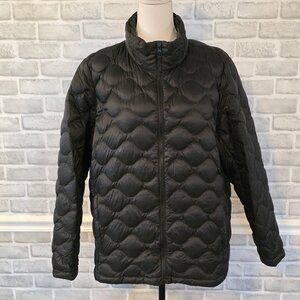 Lands' End Women's Ultralight Packable Down Jacket Black Outdoor Gorpcore Large